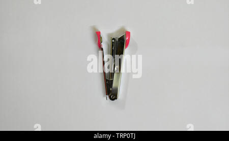 Picture of a stapler on a white background. Stock Photo