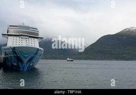 Alaska Ferry, Cruise Ship, Skagway, Lynn Canal, Southeast Alaska, Alaska Stock Photo