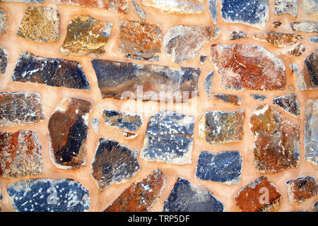 Rustic stone wall close up Stock Photo