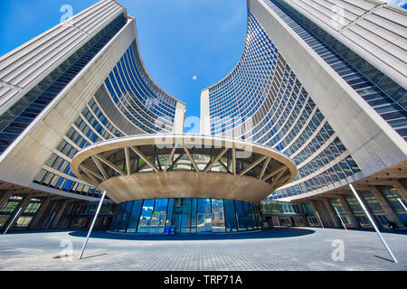 Toronto, Canada-April 10, 2019: Toronto City Hall building (New City Hall), the seat of the municipal government of Toronto, Ontario Stock Photo