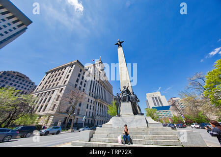 Toronto, Canada-May 20, 2019:  South African War Memorial (a Boer War monument) located at University Avenue and Queen Street West in Toronto Stock Photo