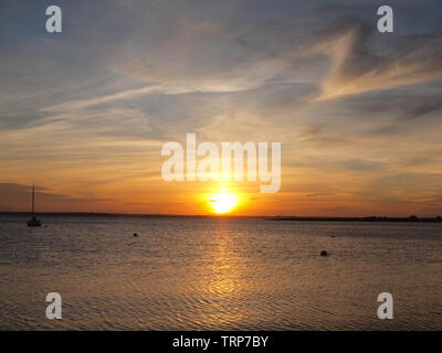 Sunset over Barnegat Bay, Toms River, New Jersey. Stock Photo