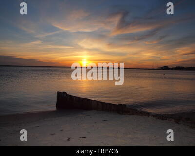 Sunset over Barnegat Bay, Toms River, New Jersey. Stock Photo