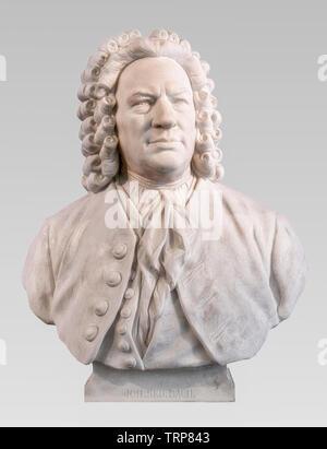 Johann Sebastian Bach Marble bust by Carl Seffner. J S Bach German composer. Stock Photo