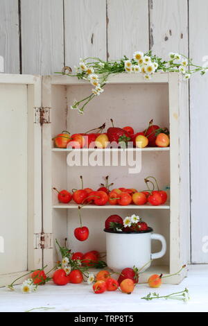Berries in the kitchen on a white table Stock Photo