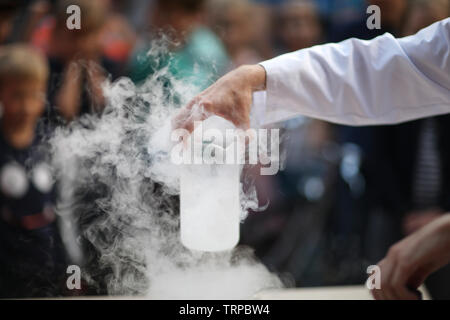 Demonstrating the chemical reaction Stock Photo