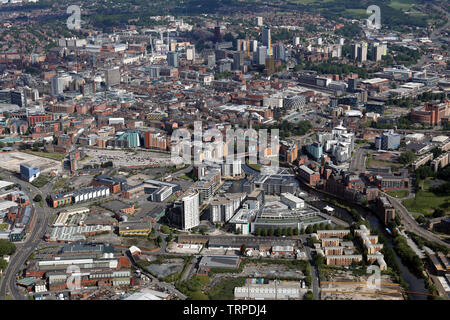 aerial view of the Leeds Dock area, south east of the city centre, Leeds Stock Photo