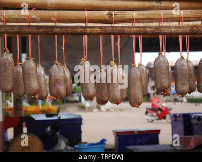 Food sausages of Isan in Thailand Stock Photo