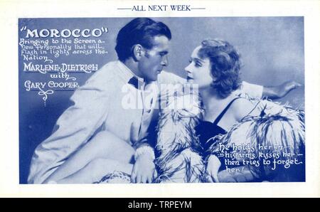 MARLENE DIETRICH and GARY COOPER in MOROCCO 1930 director Josef von STERNBERG Paramount Pictures Stock Photo