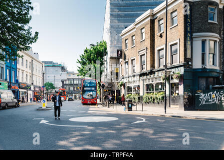 London, UK - May 15, 2019: Scenic view of Notting Hill, a picturesque district in West London in the Borough of Kensington and Chelsea Stock Photo