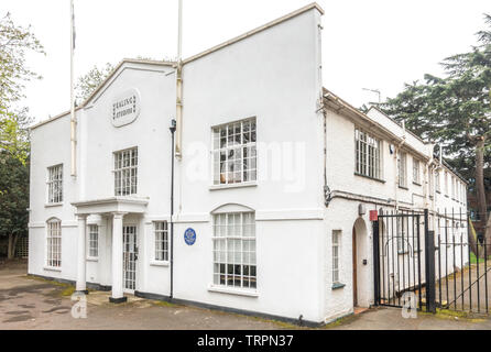 Front entrance and one side of the famous Ealing Studios – the oldest working film studio in the world. Ealing Green, London W5, England, UK. Stock Photo