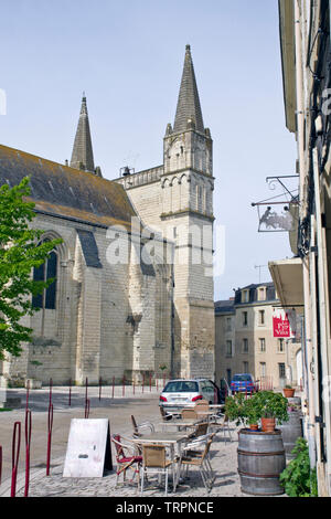 Collegiate church of Puy Notre Dame Stock Photo