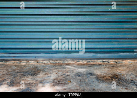 Pattern garage door and mortar floor Stock Photo
