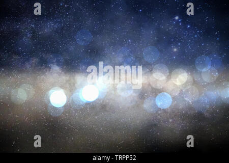 Blur bokeh circle in galaxy milky way abstract background Stock Photo