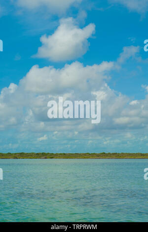 Clouds and sea in the biosphere of Sian Ka'an nature reserve Stock Photo