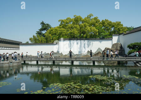 Suzhou museum scenery,designed by I M Pei. Stock Photo