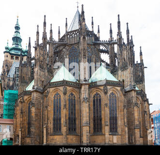 St. Vitus Cathedral, ancient Roman Catholic cathedral in Prague, Czech Republic Stock Photo