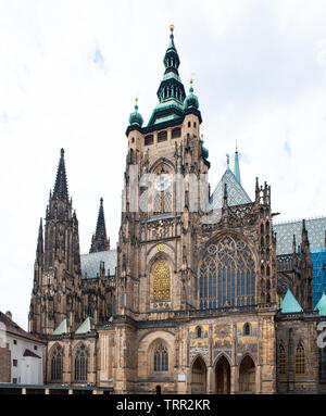 St. Vitus Cathedral, ancient Roman Catholic cathedral in Prague, Czech Republic Stock Photo