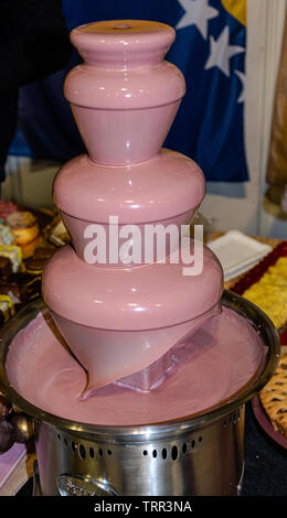Chocolate fountain Stock Photo