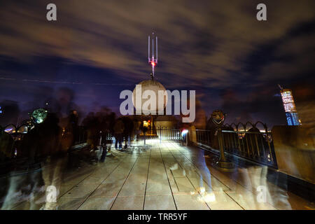 Pictured is a night view from New York's Rockefeller Center, USA. Stock Photo