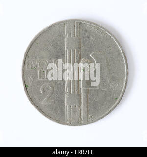 Italy 2 Lire - Vittorio Emanuele III Coin - 1923 Stock Photo