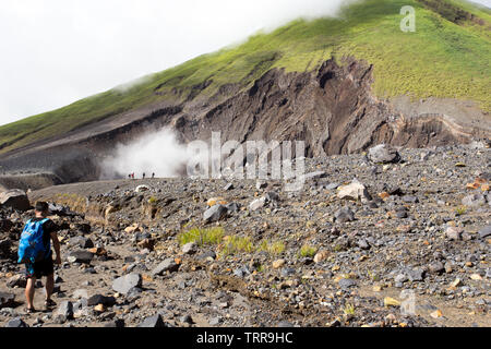 Lokon area, Indonesia - August 13, 2017: lokon volcano crater view in Sulawesi, Indonesia Stock Photo