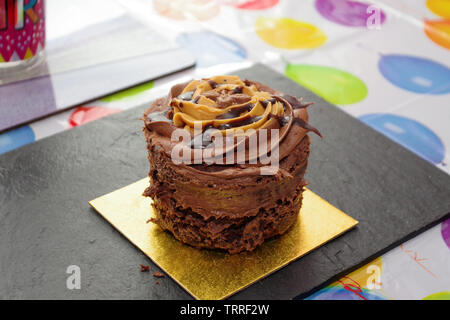 Small Caramel and Chocolate cake Stock Photo