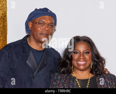 New York, NY - June 10, 2019: Samuel L. Jackson and LaTanya Richardson attend the Shaft Premiere at AMC Lincoln Square Theater Stock Photo