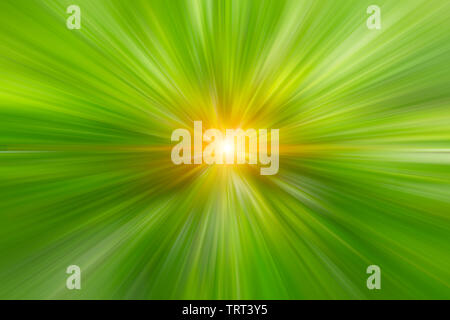 blur green color zoom fast speed moving abstract for background Stock Photo