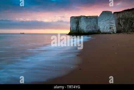 The beautiful Botany Bay beach on the Kent coast nr Broadstairs at sunrise. Stock Photo