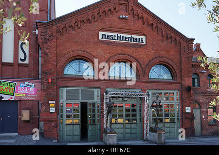 Berlin Christmas market & old brewery buildings, German Weihnachtsmarkt