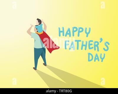 Happy Father's Day Greeting Card Design with Heart and Mustache on ...