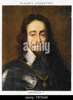 CHARLES I OF ENGLAND (1600-1649) on a 1930s cigarette card Stock Photo