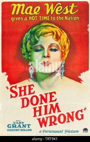 SHE DONE HIM WRONG 1933 Paramount Pictures film with Mae West Stock Photo