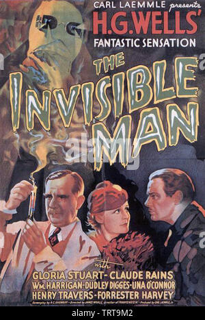 THE INVISIBLE MAN film 1933 Universal Pictures film with Clause Rains. Stock Photo