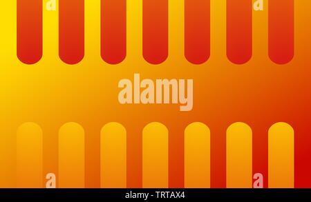 abstract luminous colorful background with geometric static vertical shapes on orange yellow gradient background Stock Vector