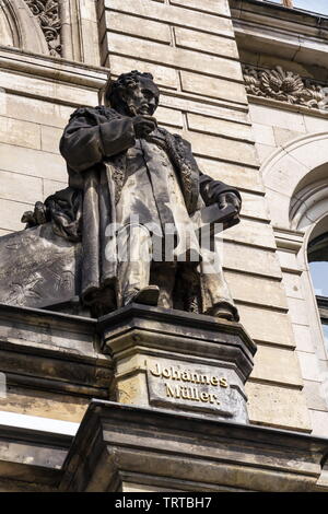 Johannes Peter Muller statue in front of the Museum fur Naturkunde - Natural History Museum in Berlin, Germany, sunny summer day Stock Photo