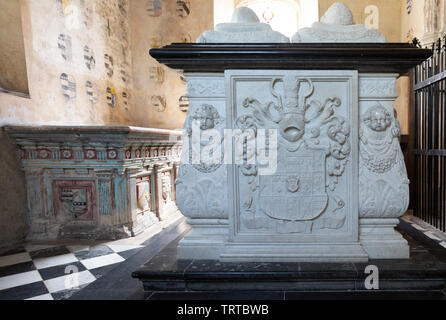 Farleigh Hungerford castle, Somerset, England, UK Hungerford family tombs in North Chapel Stock Photo