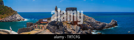 Panoramic view of Portovenere. Liguria, Italy Stock Photo