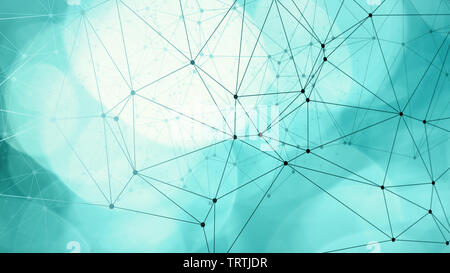 Connected dots geometric abstract triangles shapes Stock Photo