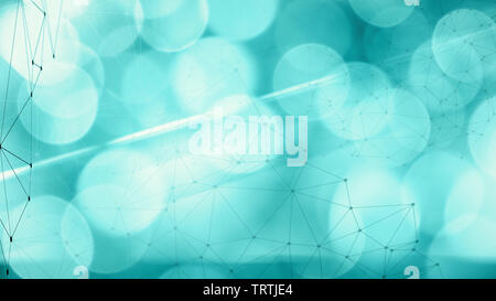 Abstract shapes connect, digital wires transformation Stock Photo