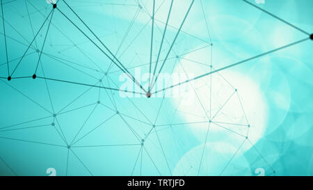 Digital wires connect the dots, creative graphic backgrounds Stock Photo