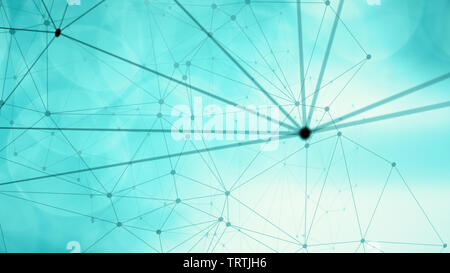 Triangles lines and dots circles connected Stock Photo