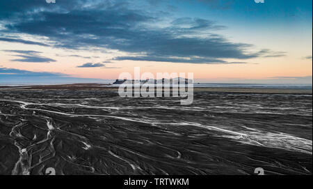 Landscape, Hjorleifsholfdi, South Coast, Iceland. The mountain is located on the Myrdalssandur outwash plain near Vik. Stock Photo