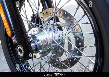 Close up from a black american motorycle Stock Photo