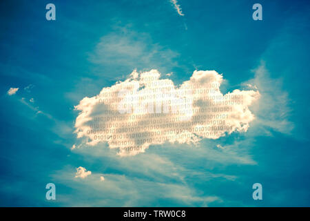 white cloud on clouded blue sky to store big data information Stock Photo