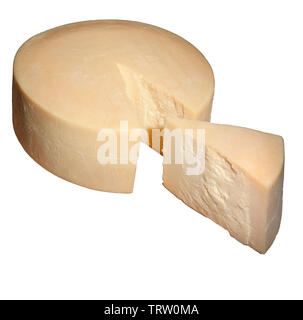 Parmesan Wheel with wedge Stock Photo