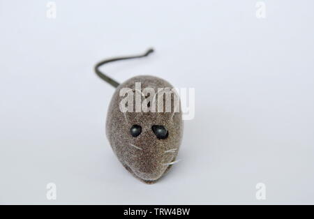 mouse toy for cat play on white background Stock Photo
