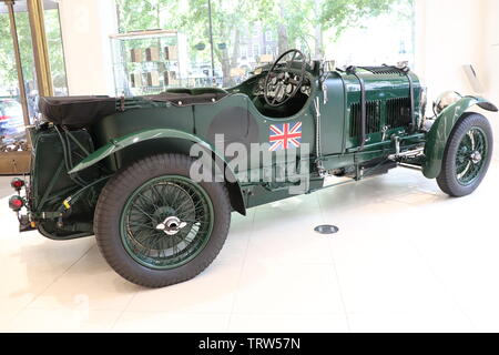 Jack Barclay Bentley Hosts James Bond Exhibition ; Including Two of the First Bond Cars from 11 June - 16 June in Mayfair , London ,UK Stock Photo