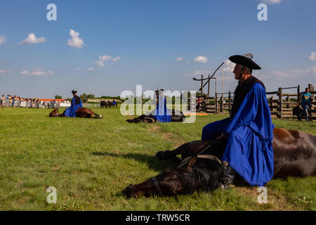 Annual cattle herding shepherd convention in Hortobagy Stock Photo